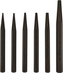 Mayhew - 6 Piece, 3/32 to 5/16", Starter Punch Set - Hex Shank, Steel, Comes in Pouch - Exact Industrial Supply