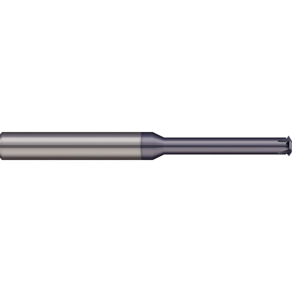 Micro 100 - Single Profile Thread Mills; Maximum Threads Per Inch: 64 ; Minimum Threads Per Inch: 32 ; Thread Type: Internal/External ; Minimum Nominal Diameter (Inch): #6 ; Cutting Diameter (Inch): 0.1000 ; Shank Diameter (Inch): 1/8