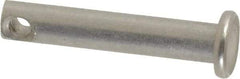 Made in USA - 3/16" Pin Diam, 1" OAL, Standard Clevis Pin - 3/32" Hole, 29/32" Usable Length, Uncoated Stainless Steel - Exact Industrial Supply