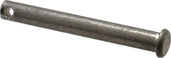 Made in USA - 5/16" Pin Diam, 2-1/2" OAL, Standard Clevis Pin - 9/64" Hole, 2-23/64" Usable Length, Uncoated Stainless Steel - Exact Industrial Supply