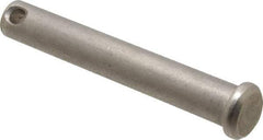 Made in USA - 3/8" Pin Diam, 2-1/2" OAL, Standard Clevis Pin - 5/32" Hole, 2-11/32" Usable Length, Uncoated Stainless Steel - Exact Industrial Supply