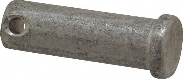 Made in USA - 1/2" Pin Diam, 1-1/2" OAL, Standard Clevis Pin - 5/32" Hole, 1-11/32" Usable Length, Uncoated Stainless Steel - Exact Industrial Supply