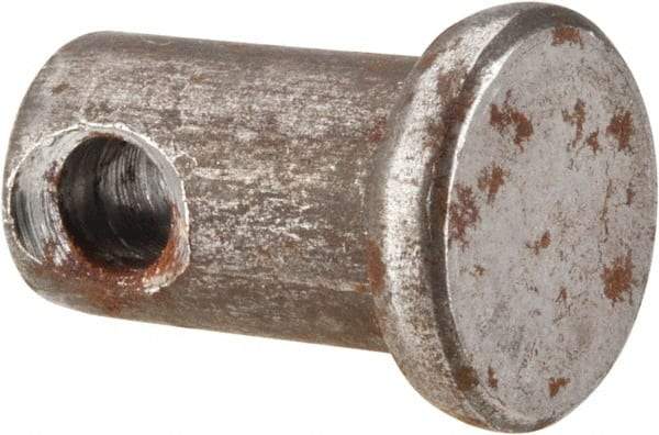 Made in USA - 5/16" Pin Diam, 1/2" OAL, Standard Clevis Pin - 9/64" Hole, 23/64" Usable Length, Uncoated Steel - Exact Industrial Supply