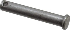 Made in USA - 5/16" Pin Diam, 1-7/8" OAL, Standard Clevis Pin - 9/64" Hole, 1-47/64" Usable Length, Uncoated Steel - Exact Industrial Supply