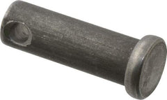 Made in USA - 3/8" Pin Diam, 1-3/32" OAL, Standard Clevis Pin - 5/32" Hole, 15/16" Usable Length, Uncoated Steel - Exact Industrial Supply