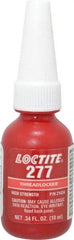 Loctite - 10 mL Bottle, Red, High Strength Liquid Threadlocker - Series 277, 24 hr Full Cure Time, Hand Tool, Heat Removal - Exact Industrial Supply