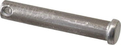 Made in USA - 7/16" Pin Diam, 2-1/2" OAL, Standard Clevis Pin - 5/32" Hole, 2-11/32" Usable Length, Uncoated Steel - Exact Industrial Supply