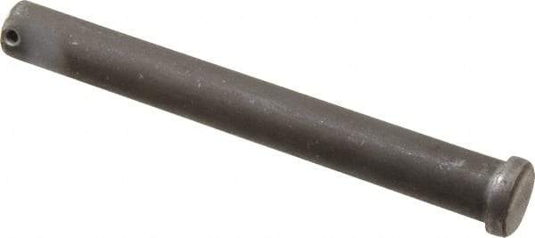 Made in USA - 3/4" Pin Diam, 6-1/2" OAL, Standard Clevis Pin - 5/32" Hole, 6-11/32" Usable Length, Uncoated Steel - Exact Industrial Supply