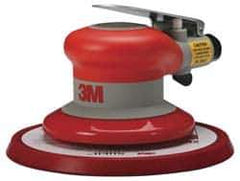 3M - 12,000 OPM, 17 CFM Air Consumption, 90 psi Air Pressure, Palm Air Orbital Sander - Round Pad, 3/8" Inlet - Exact Industrial Supply