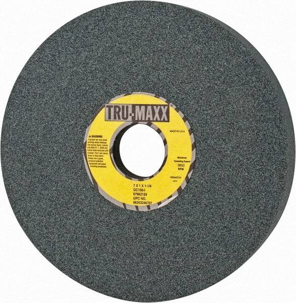 Tru-Maxx - 7" Diam x 1-1/4" Hole x 1" Thick, I Hardness, 100 Grit Surface Grinding Wheel - Silicon Carbide, Type 5, Fine Grade, 3,600 Max RPM, Vitrified Bond, One-Side Recess - Exact Industrial Supply
