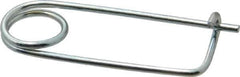 Made in USA - 1-11/16" Usable Length Spring Steel Standard Safety Pin - 2-3/4" OAL, 0.091" Wire Diam, 5/8" Inside Clearance, Zinc-Plated - Exact Industrial Supply