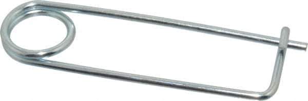 Made in USA - 2-13/16" Usable Length Spring Steel Standard Safety Pin - 4-3/8" OAL, 0.12" Wire Diam, 13/16" Inside Clearance, Zinc-Plated - Exact Industrial Supply