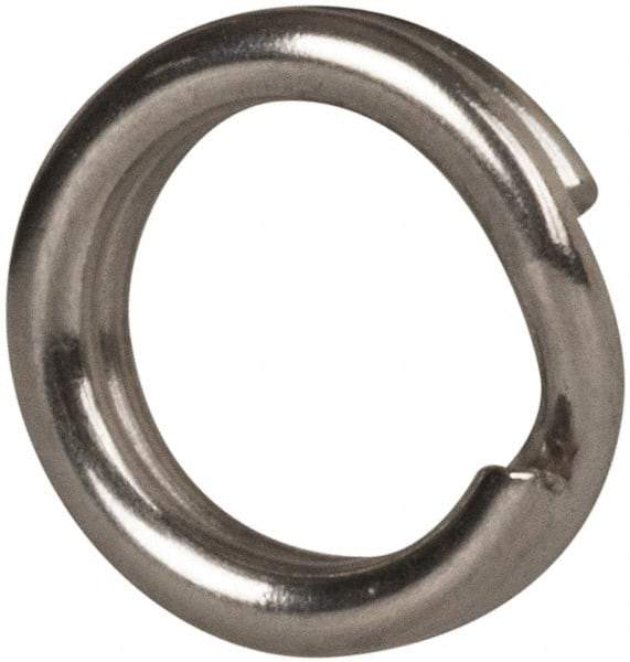 Made in USA - 0.15" ID, 0.22" OD, 0.054" Thick, Split Ring - Grade 2 Spring Steel, Zinc-Plated Finish - Exact Industrial Supply