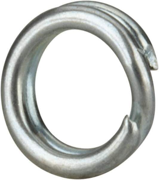 Made in USA - 0.174" ID, 0.254" OD, 0.062" Thick, Split Ring - Grade 2 Spring Steel, Zinc-Plated Finish - Exact Industrial Supply