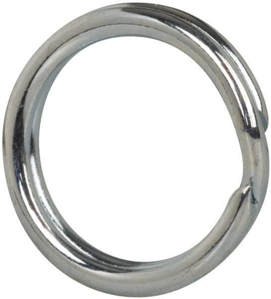 Made in USA - 0.428" ID, 0.542" OD, 0.083" Thick, Split Ring - Grade 2 Spring Steel, Zinc-Plated Finish - Exact Industrial Supply