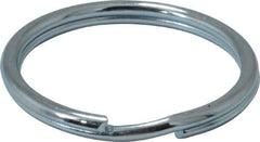 Made in USA - 1.264" ID, 1.48" OD, 0.142" Thick, Split Ring - Grade 2 Spring Steel, Zinc-Plated Finish - Exact Industrial Supply