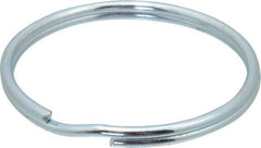 Made in USA - 2.016" ID, 2.24" OD, 0.18" Thick, Split Ring - Grade 2 Spring Steel, Zinc-Plated Finish - Exact Industrial Supply