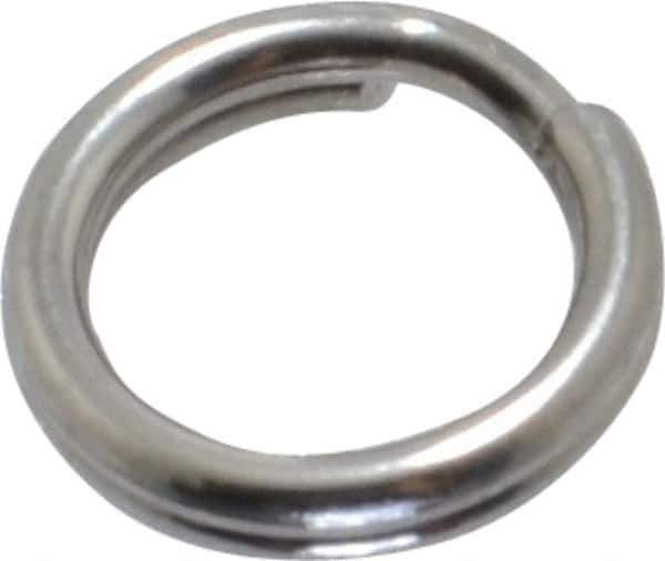 Made in USA - 0.212" ID, 0.292" OD, 0.062" Thick, Split Ring - 18-8 Stainless Steel, Natural Finish - Exact Industrial Supply