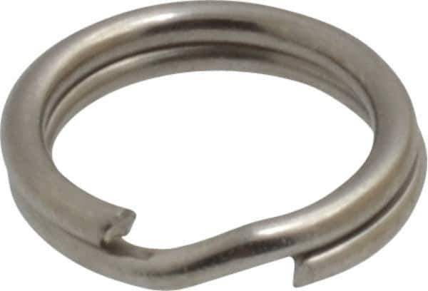 Made in USA - 0.28" ID, 0.38" OD, 0.074" Thick, Split Ring - 18-8 Stainless Steel, Natural Finish - Exact Industrial Supply