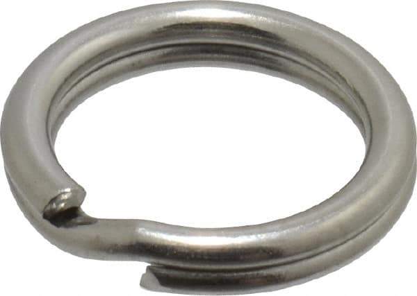 Made in USA - 0.328" ID, 0.43" OD, 0.074" Thick, Split Ring - 18-8 Stainless Steel, Natural Finish - Exact Industrial Supply
