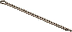 Made in USA - 3/32" Diam x 2-1/2" Long Extended Prong Cotter Pin - Grade 18-8, Uncoated, Stainless Steel - Exact Industrial Supply