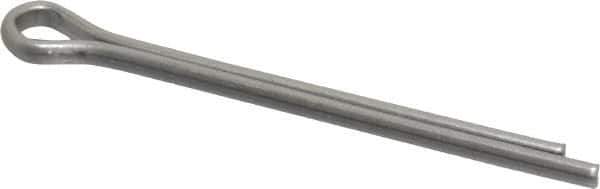 Made in USA - 5/32" Diam x 2" Long Extended Prong Cotter Pin - Grade 18-8, Uncoated, Stainless Steel - Exact Industrial Supply