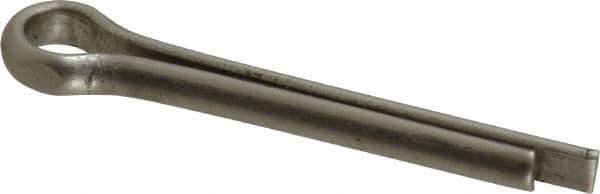 Made in USA - 3/16" Diam x 1-1/4" Long Extended Prong Cotter Pin - Grade 18-8, Uncoated, Stainless Steel - Exact Industrial Supply