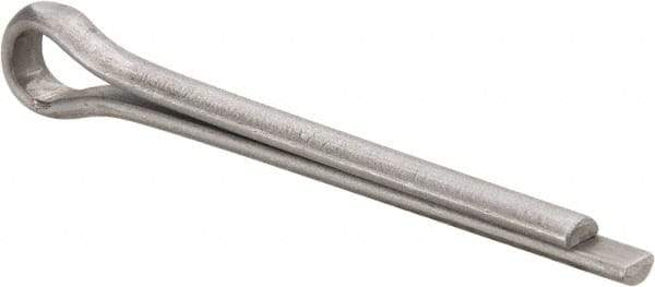 Made in USA - 3/16" Diam x 1-3/4" Long Extended Prong Cotter Pin - Grade 18-8, Uncoated, Stainless Steel - Exact Industrial Supply