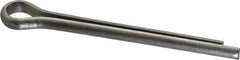 Made in USA - 1/4" Diam x 2-1/2" Long Extended Prong Cotter Pin - Grade 18-8, Uncoated, Stainless Steel - Exact Industrial Supply