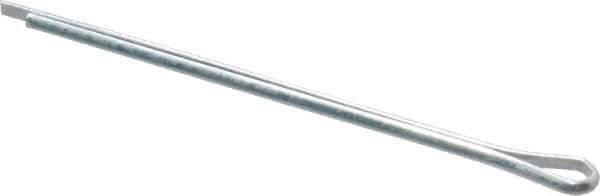 Made in USA - 1/16" Diam x 1-1/2" Long Extended Prong Cotter Pin - Grade 2, Zinc-Plated, Steel - Exact Industrial Supply