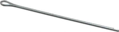 Made in USA - 1/16" Diam x 2" Long Extended Prong Cotter Pin - Grade 2, Zinc-Plated, Steel - Exact Industrial Supply