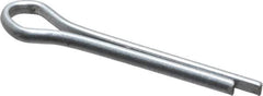 Made in USA - 3/32" Diam x 3/4" Long Extended Prong Cotter Pin - Grade 2, Zinc-Plated, Steel - Exact Industrial Supply