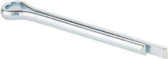 Made in USA - 3/32" Diam x 1" Long Extended Prong Cotter Pin - Grade 2, Zinc-Plated, Steel - Exact Industrial Supply