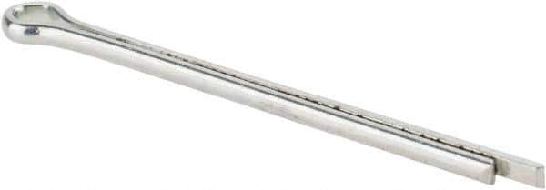 Made in USA - 3/32" Diam x 1-3/4" Long Extended Prong Cotter Pin - Grade 2, Zinc-Plated, Steel - Exact Industrial Supply