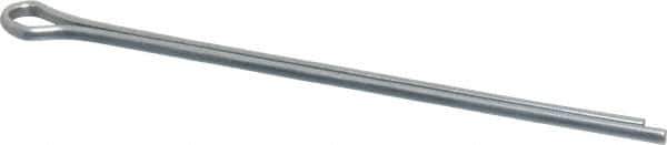Made in USA - 3/32" Diam x 2-1/2" Long Extended Prong Cotter Pin - Grade 2, Zinc-Plated, Steel - Exact Industrial Supply