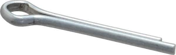 Made in USA - 1/8" Diam x 1" Long Extended Prong Cotter Pin - Grade 2, Zinc-Plated, Steel - Exact Industrial Supply
