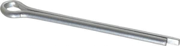 Made in USA - 1/8" Diam x 1-3/4" Long Extended Prong Cotter Pin - Grade 2, Zinc-Plated, Steel - Exact Industrial Supply