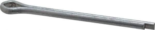 Made in USA - 5/32" Diam x 2" Long Extended Prong Cotter Pin - Grade 2, Zinc-Plated, Steel - Exact Industrial Supply