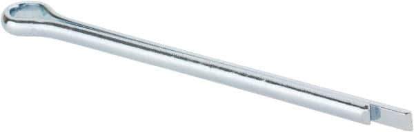 Made in USA - 5/32" Diam x 2-1/2" Long Extended Prong Cotter Pin - Grade 2, Zinc-Plated, Steel - Exact Industrial Supply