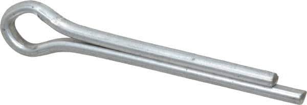 Made in USA - 3/16" Diam x 1-1/2" Long Extended Prong Cotter Pin - Grade 2, Zinc-Plated, Steel - Exact Industrial Supply