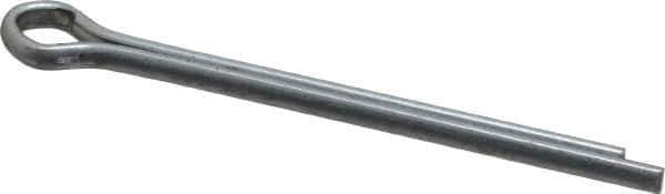 Made in USA - 3/16" Diam x 2-1/2" Long Extended Prong Cotter Pin - Grade 2, Zinc-Plated, Steel - Exact Industrial Supply