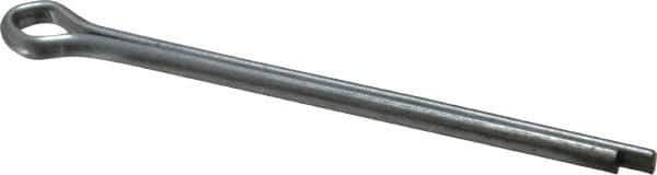 Made in USA - 3/16" Diam x 3" Long Extended Prong Cotter Pin - Grade 2, Zinc-Plated, Steel - Exact Industrial Supply