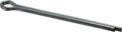 Made in USA - 3/16" Diam x 3" Long Extended Prong Cotter Pin - Grade 2, Zinc-Plated, Steel - Exact Industrial Supply
