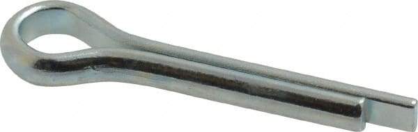 Made in USA - 1/4" Diam x 1-1/4" Long Extended Prong Cotter Pin - Grade 2, Zinc-Plated, Steel - Exact Industrial Supply