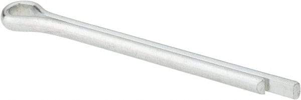 Made in USA - 1/4" Diam x 3" Long Extended Prong Cotter Pin - Grade 2, Zinc-Plated, Steel - Exact Industrial Supply