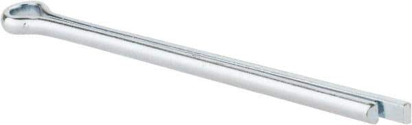 Made in USA - 1/4" Diam x 4" Long Extended Prong Cotter Pin - Grade 2, Zinc-Plated, Steel - Exact Industrial Supply