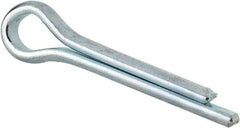Made in USA - 5/16" Diam x 1-1/2" Long Extended Prong Cotter Pin - Grade 2, Zinc-Plated, Steel - Exact Industrial Supply