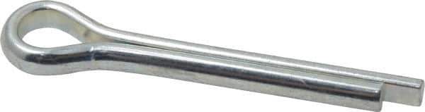 Made in USA - 5/16" Diam x 2" Long Extended Prong Cotter Pin - Grade 2, Zinc-Plated, Steel - Exact Industrial Supply