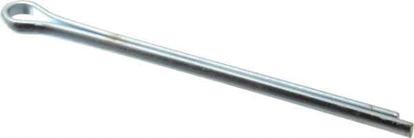 Made in USA - 3/8" Diam x 6" Long Extended Prong Cotter Pin - Grade 2, Zinc-Plated, Steel - Exact Industrial Supply