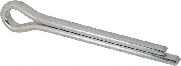 Made in USA - 1/2" Diam x 4" Long Extended Prong Cotter Pin - Grade 2, Zinc-Plated, Steel - Exact Industrial Supply